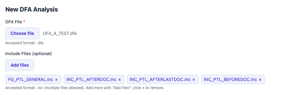 Dashboard upload form